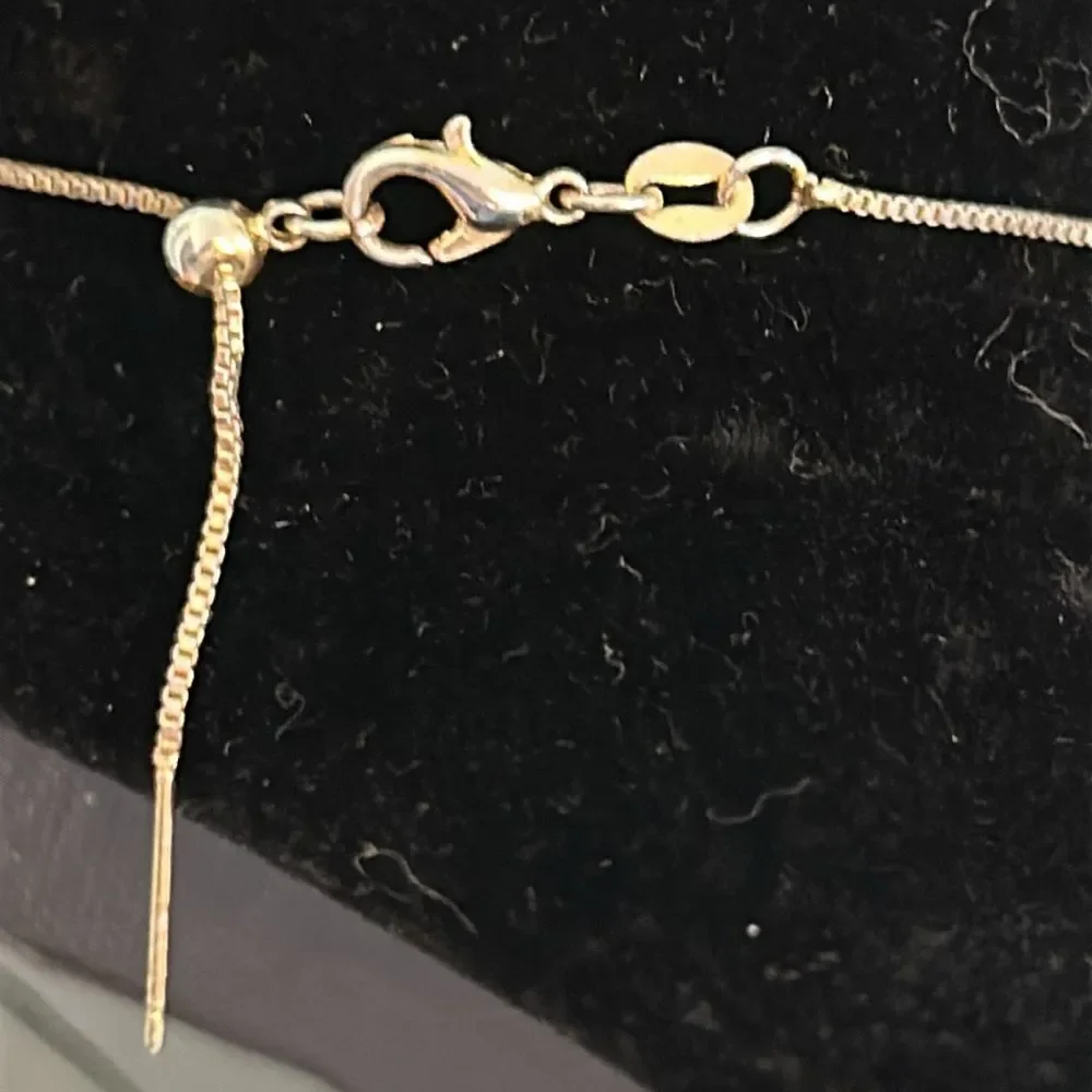 18K Gold Plated Necklace with faux pearl and rhinestone pendant
